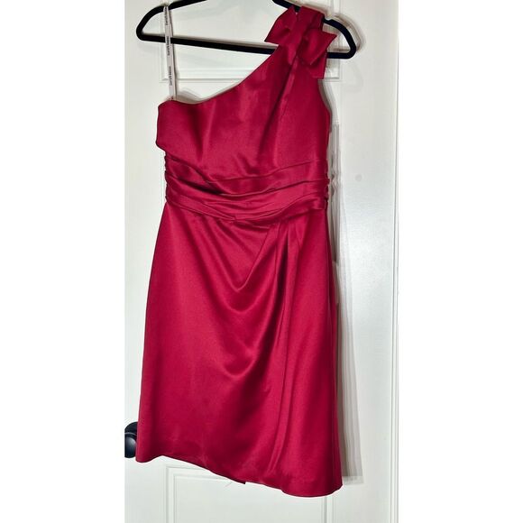 David’s Bridal red one shoulder mini formal dress size 10 - Picture 1 of 9